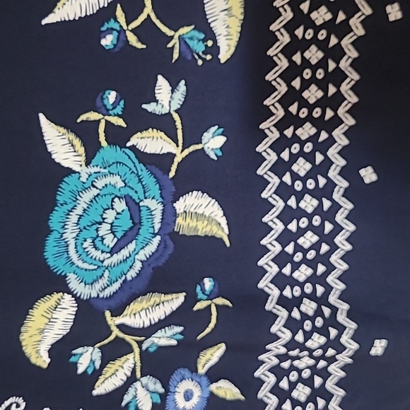 Rabbit Rabbit Rabbit Navy Floral Embroidered Maxi Dress - Size 10 - Picture 4 of 9